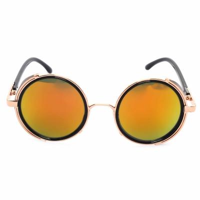 Oasap Retro Punk Metal Frame Round Sunglasses