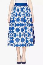 Oasap Appealing Floral Pleated Midi Skirt