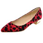 Oasap Fashion Pointed Toe Cut Out Leopard Print Flats