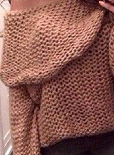Oasap Solid Off Shoulder Long Sleeve Loose Sweater