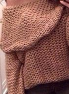 Oasap Solid Off Shoulder Long Sleeve Loose Sweater