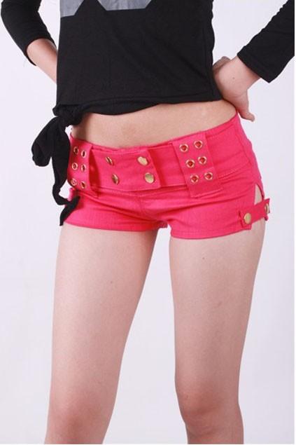 Oasap Sexy Riveted Double Breasted Hot Shorts