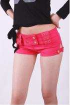 Oasap Sexy Riveted Double Breasted Hot Shorts