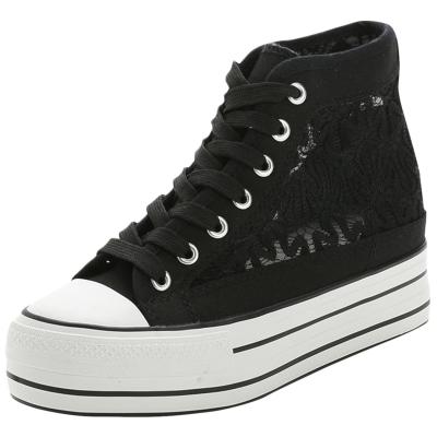 Oasap Women's Lace Paneled Lace Up High Top Shoes