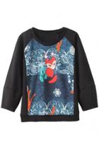Oasap Red Fox Raglan Sleeves Sweatshirt
