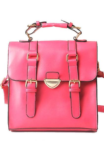 Oasap Square Shaped Push Lock Shoulder Bag
