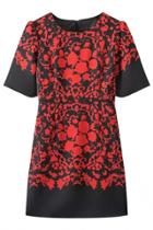 Oasap Vintage Red Floral Mini Shift Dress