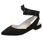 Oasap Pointed Toe Lace Up Flat Heels Shoes