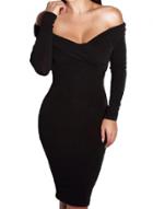 Oasap Women's Hot Off Shoulder Long Sleeve Bodycon Dress