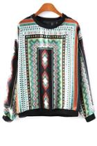 Oasap Tribal Geo Pattern Sweatershirt