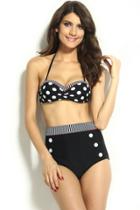 Oasap Vintage Polka Dot High-waisted Pin Up Bikini Set