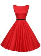 Oasap Vintage Christmas Sleeveless Swing Red Dress