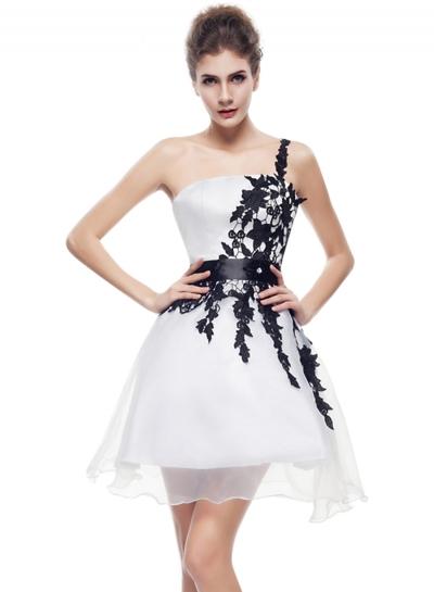 Oasap Women's One Shoulder Lace Cocktail Party Wedding Knee Length Dress