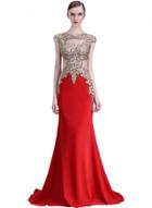 Oasap Women's Luxury Rhinestone Satin Prom Wedding Dress