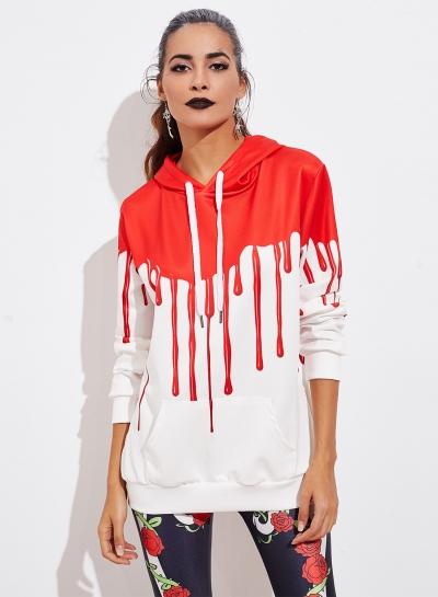 Oasap Fashion Halloween Blood Dripping Print Hoodie