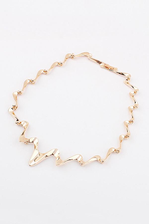 Oasap Wavy Gold-tone Necklace