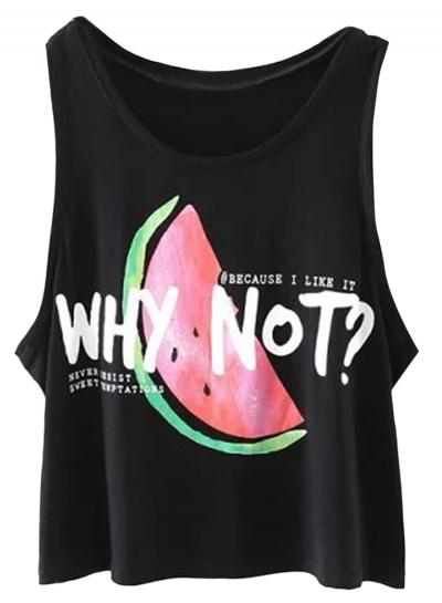 Oasap Women's Cartoon Graphic Sleeveless Round Neck Tank