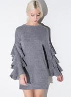 Oasap Women's Ruffled Sleeve Design Shift Dress