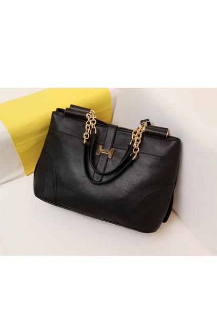 Oasap Double Chain Handle Shoulder Bag