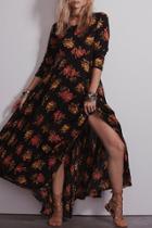 Oasap Fashion Floral Printing Maxi Dress