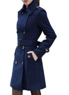 Oasap Women's Fashion Double Breasted Woolen Trench Coat With Belt