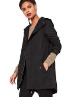 Oasap Women's Zip Front Drawstring Waist Hooded Trench Coat