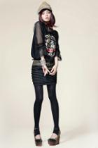 Oasap Layered Front Denim Back Skirt