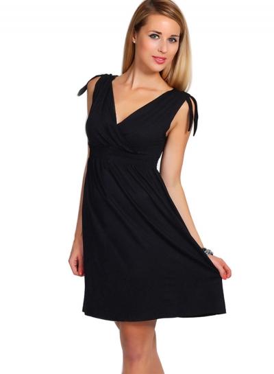 Oasap Solid V Neck Sleeveless Elastic Waist Dress