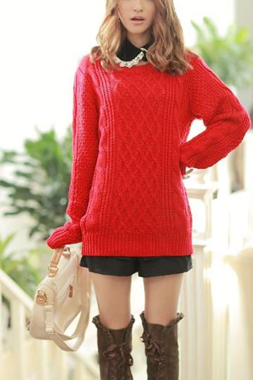 Oasap Braided Long Sleeve Sweater