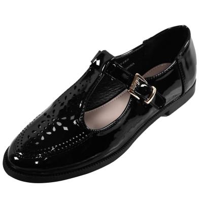 Oasap Round Toe Hollow Out Low Heels Mary Janes Shoes