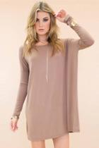 Oasap Chic Loose Fit Solid Color Knitted Dress