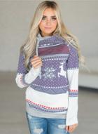 Oasap Long Sleeve Christmas Pullover Sweater