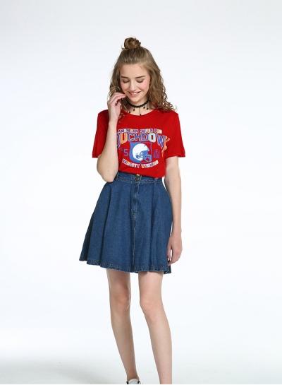 Oasap Football Print Loose Tee Shirt