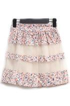 Oasap Sweet Semi-sheer Floral Skirt