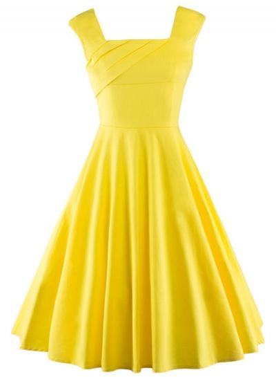 Oasap Vintage Square Neck Sleeveless Swing Dress