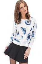 Oasap Dissolved Floral Pattern Woman Sweatshirt