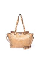 Oasap Vintage Rivet Embellished Zipped Shoulder Bag