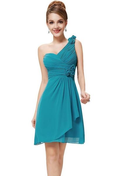 Oasap Women's One Shoulder Ruched Bust Knee Length Bridesmaids Dress