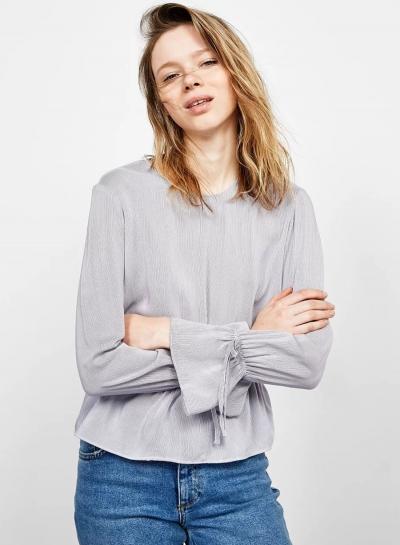 Oasap Classic Stripped Flare Sleeves Shirt