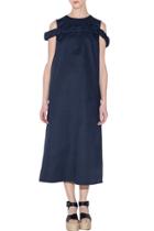 Oasap Women's Casual V Back Sleeveless Ruffle Panel Long Shift Dress