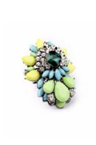 Oasap Color Block Cluster Ring