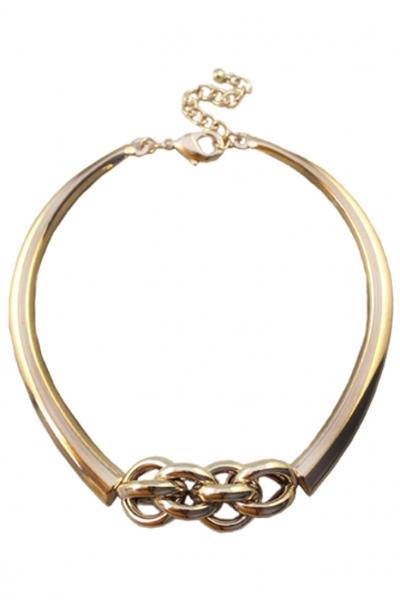 Oasap Luxe Metallic Gold Cuff Necklace