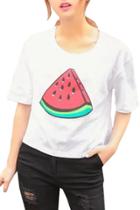 Oasap Women Sweet Watermelon Graphic Short Sleeve Knit Tee