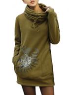 Oasap Women's Fashion Floral Graphic Long Sleeve Hooded Sweatshirt
