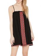 Oasap Women Fashion Spaghetti Strap Embroidery Pullover Mini Dress