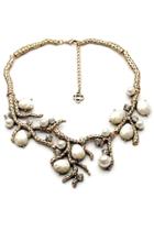 Oasap Withered Branch And Flower Bib Necklace