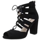 Oasap Peep Toe Lace-up Front Block Heels Hollow Out Sandals