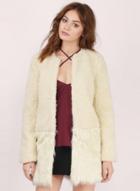 Oasap Women's Solid Color Open Front Fleece Coat