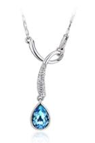 Oasap Swarovski Crystal Embellished Alloy Chain Necklace