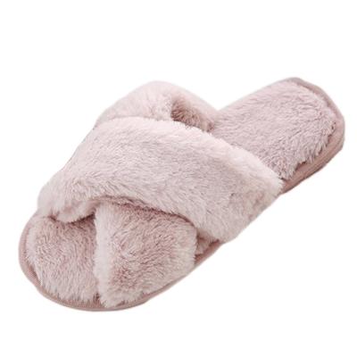 Oasap Solid Color Open Toe Warm Slippers